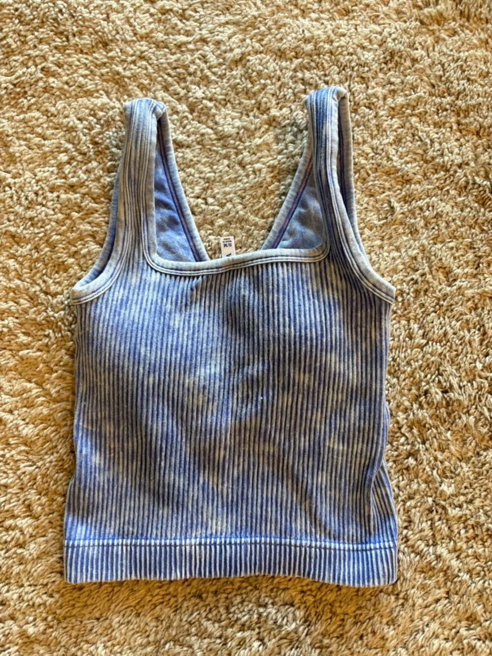 Zenana Ribbed Blue Tank - Picture 3 of 5